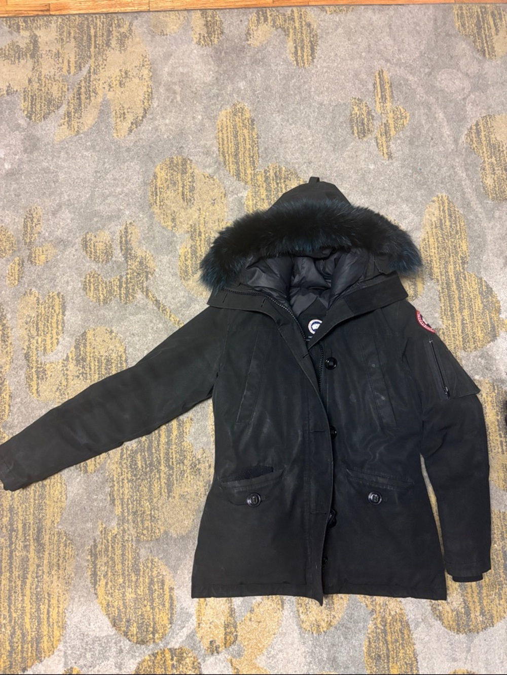 Canada Goose Black Fur-Trim Parka